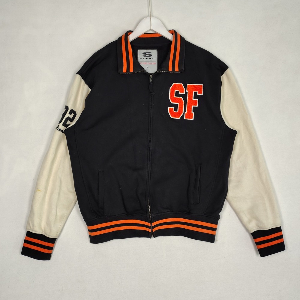 Stadium Athletics San Francisco City Series Varsity Track Jacket Black Orange L